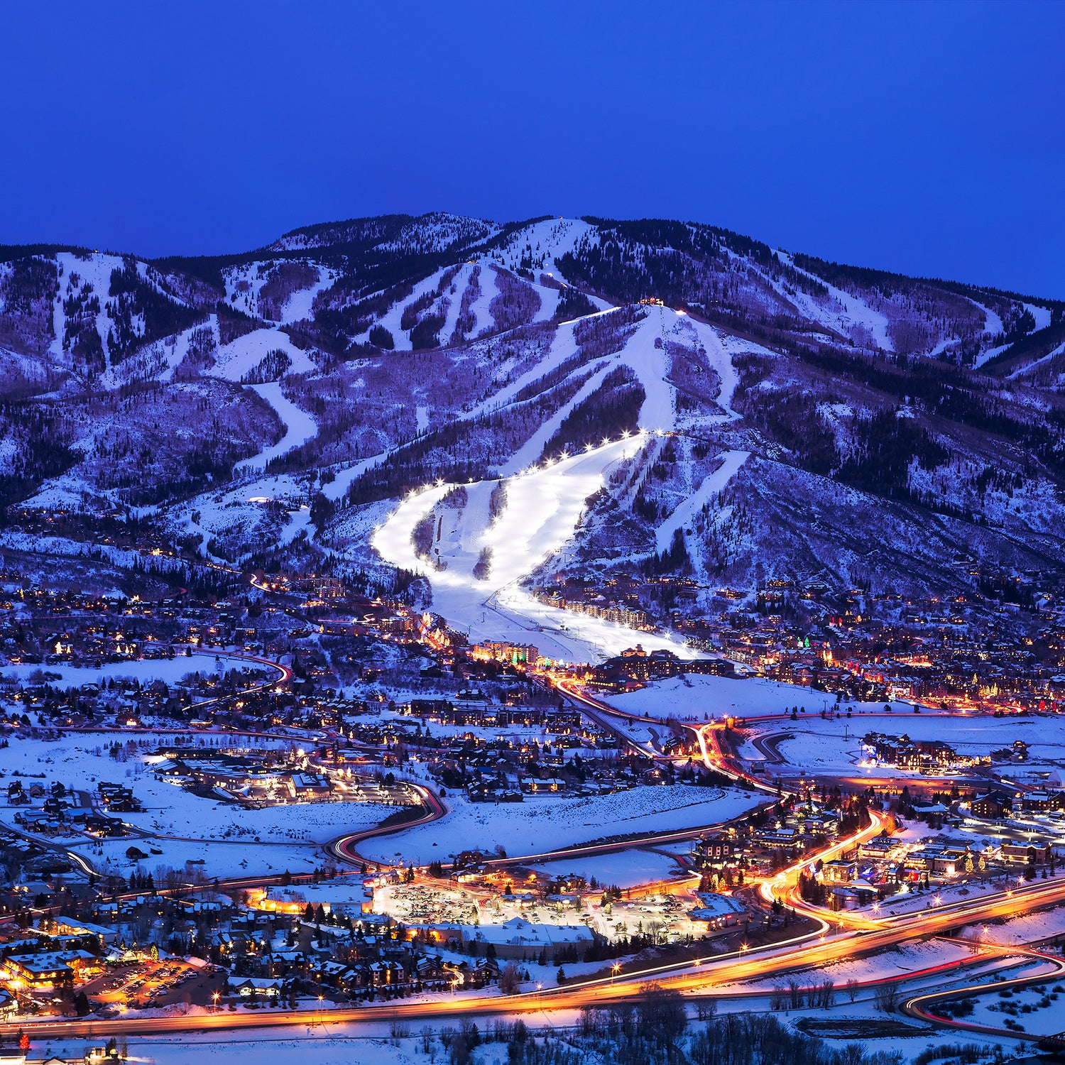 Steamboat Springs at dusk