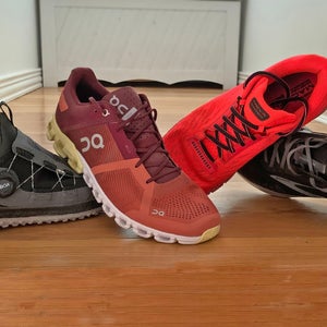 group of running shoe uppers