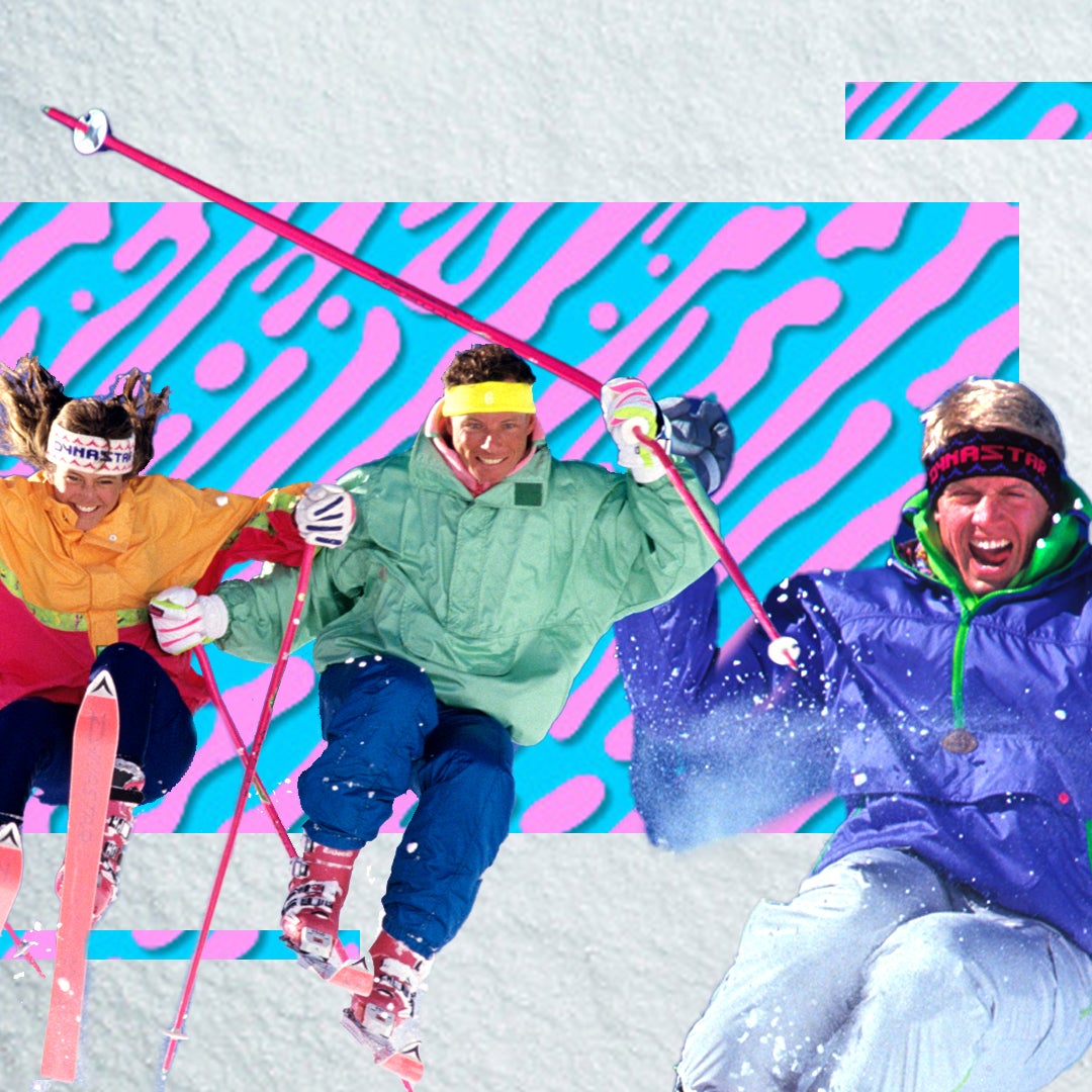 Let's Ski Retro 80s Ski Outfit Vintage Skiing Apparel | Leggings