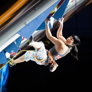 Ashima Shiraishi climbing in competition