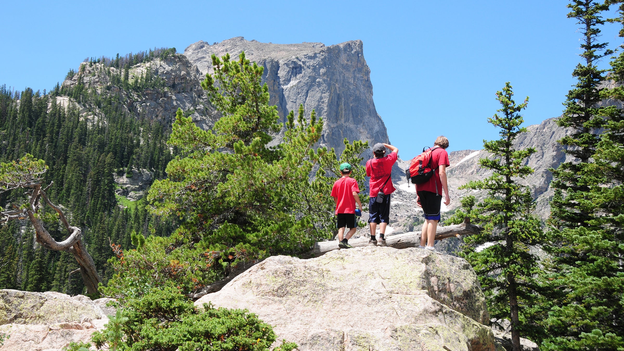 Kids hiking in Rocky Mountain National Park