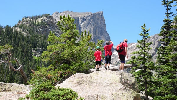 Kids hiking in Rocky Mountain National Park