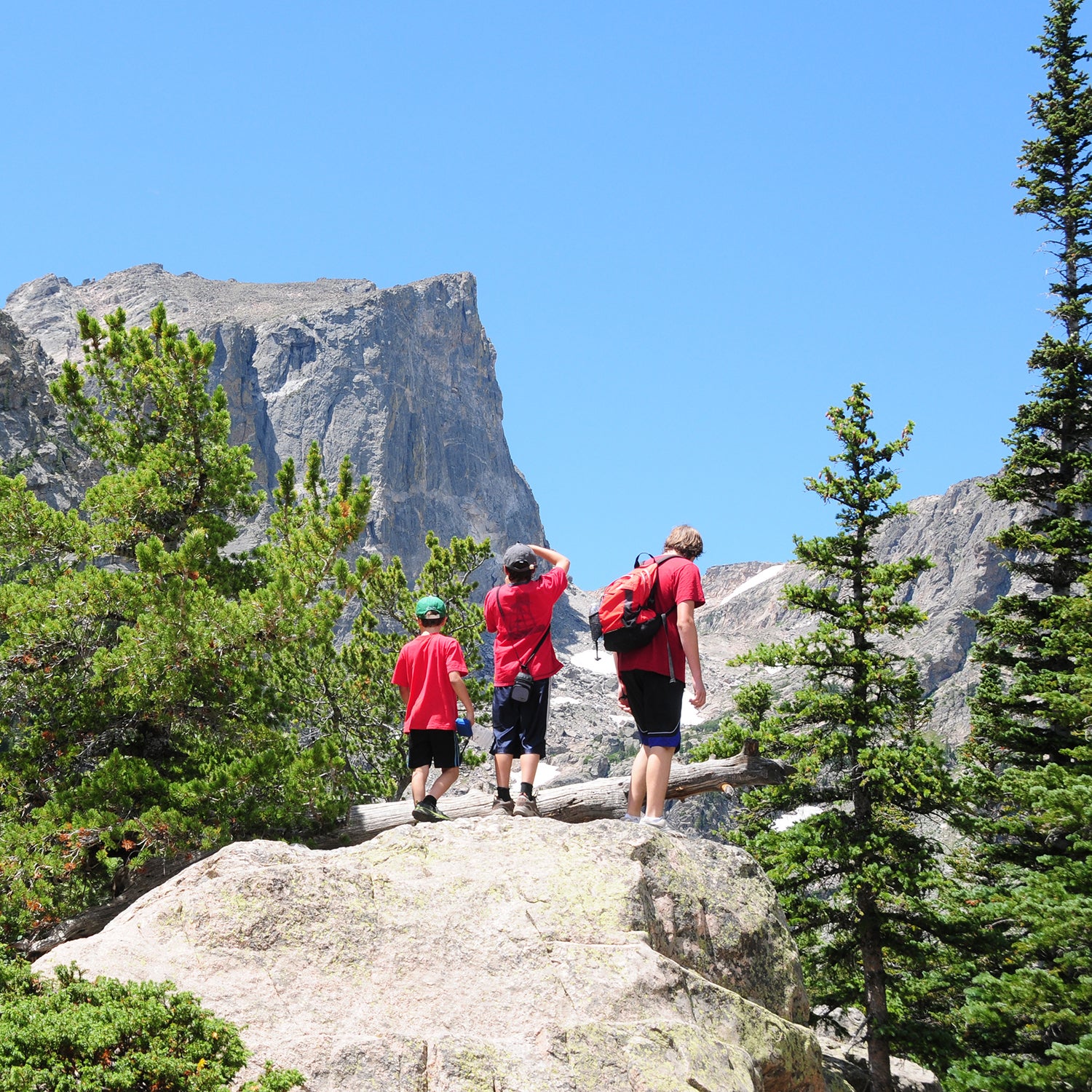 Kids hiking in Rocky Mountain National Park