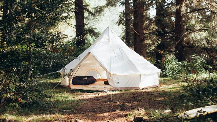 The author's glamping tent