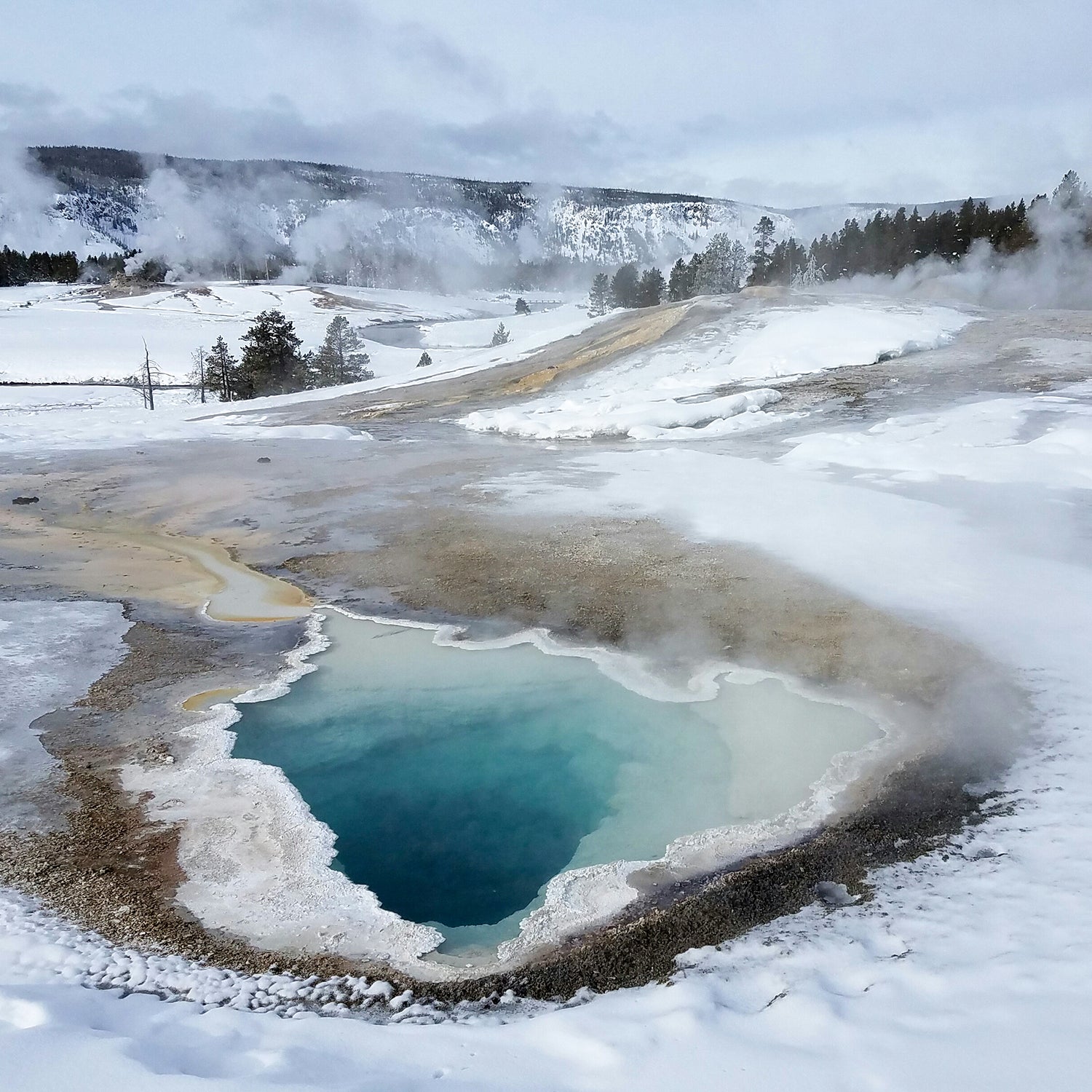 Nez Perce Creek In Yellowstone National Park At Sunset Stock Photo