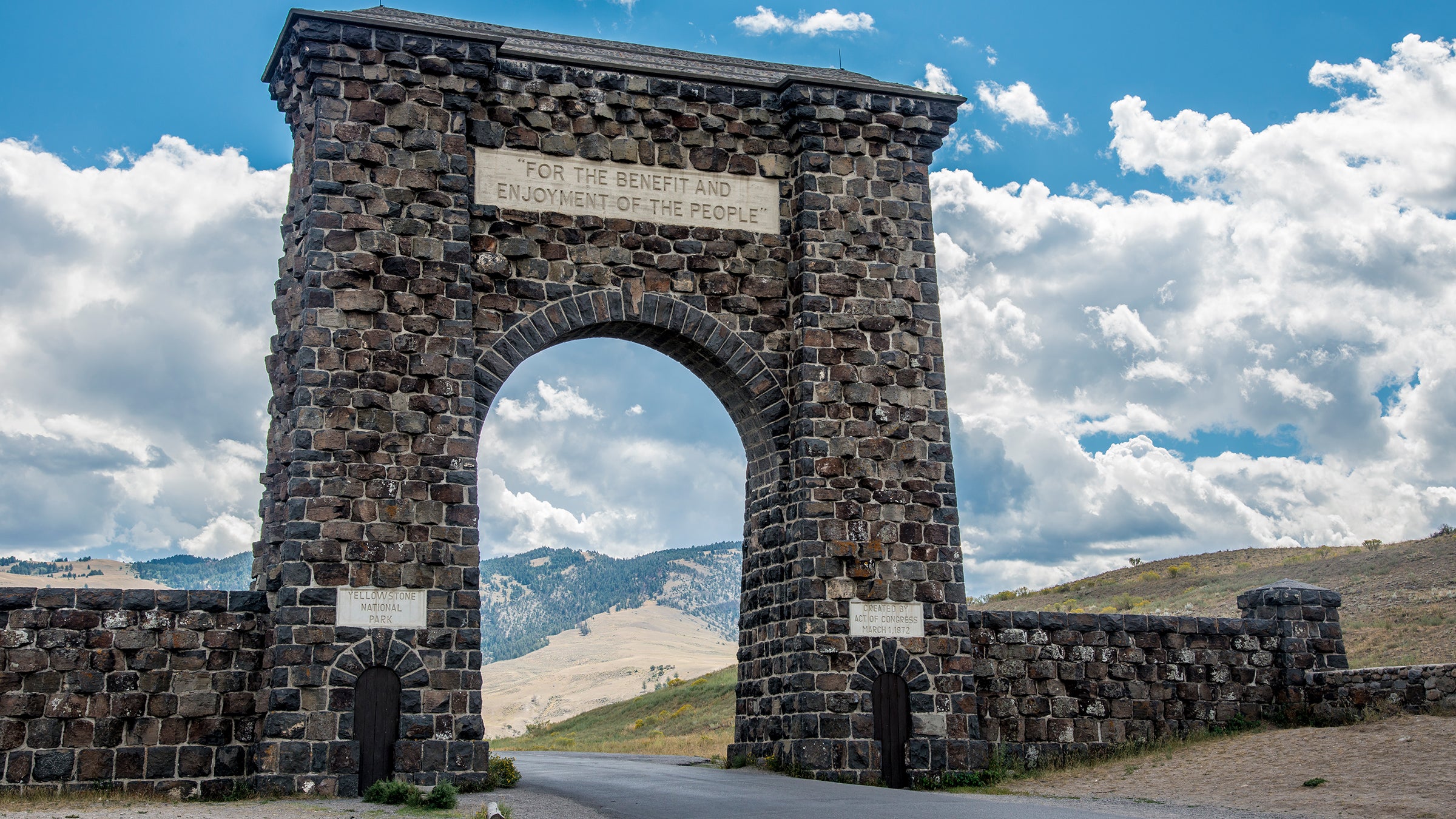 The Roosevelt Arch at Yellowstone’s North Entrance