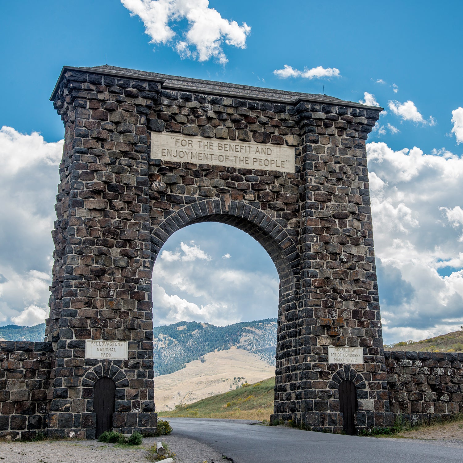 The Roosevelt Arch at Yellowstone’s North Entrance