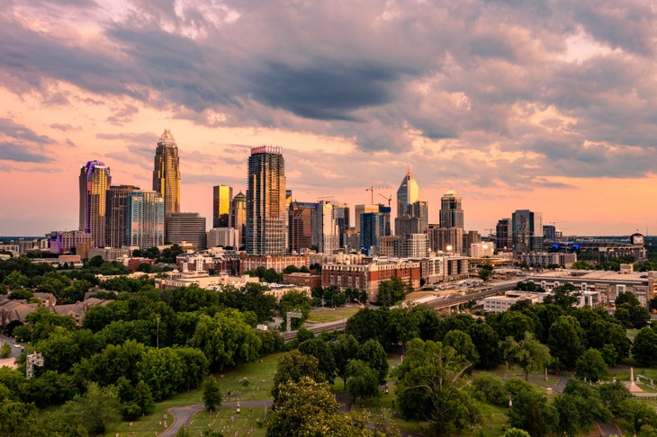 The skyline in Charlotte, North Carolina