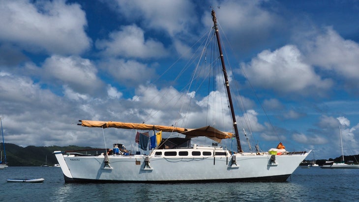 The author’s catamaran