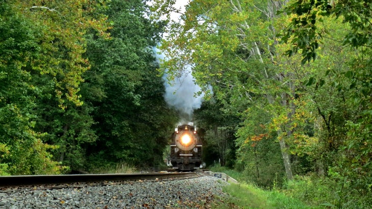 Steam locomotive passenger train, Cuyahoga Valley National Park, Ohio.