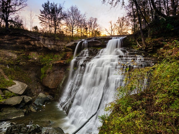 Brandywine Falls in an autumn landscape in Cuyahoga Valley National Park
