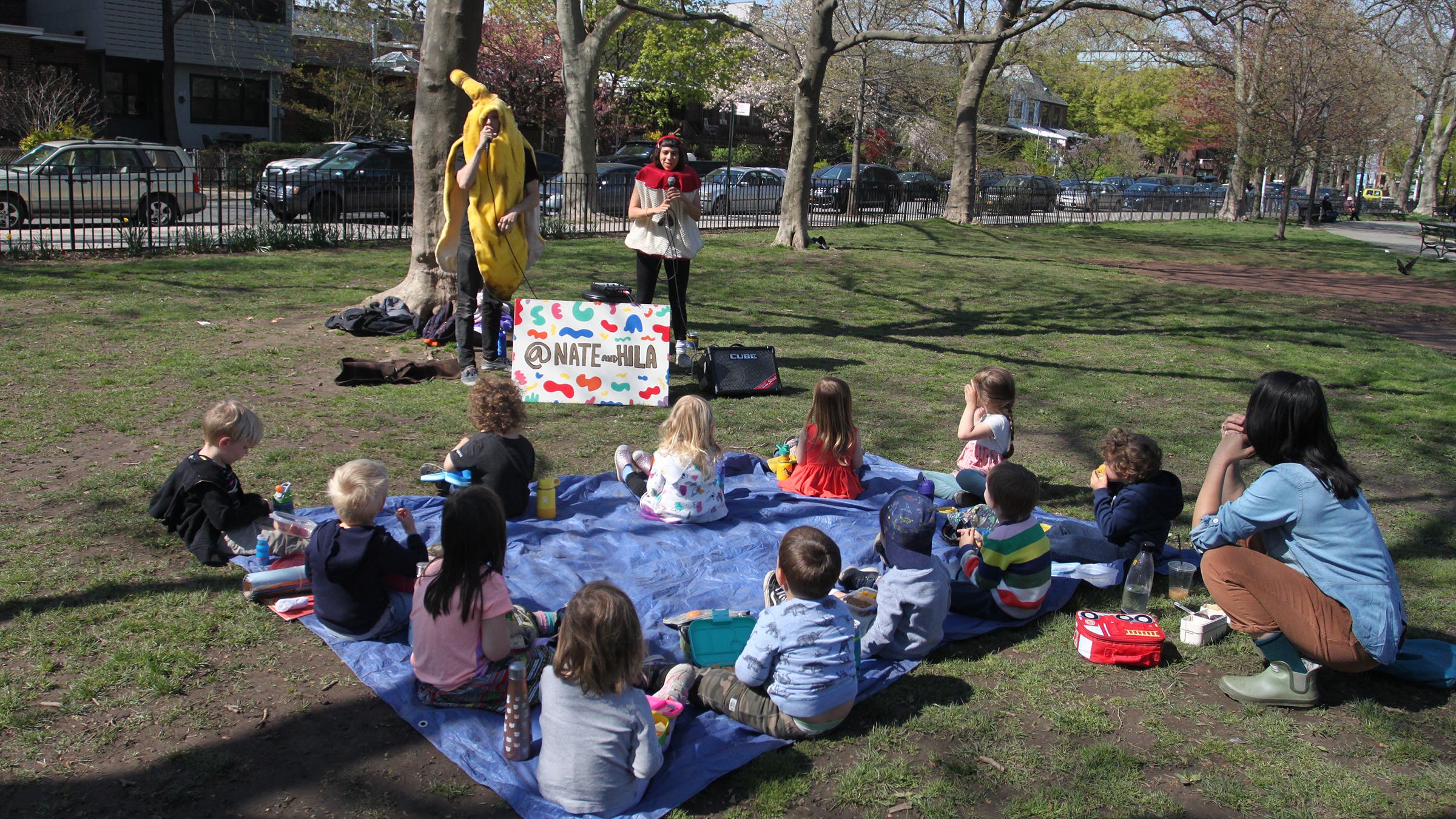 Nate and Hila perform their composting song