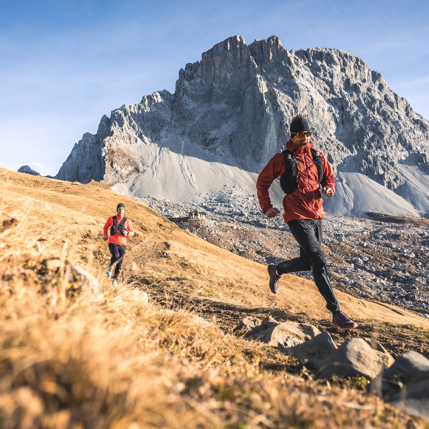 Trail runners in the alps