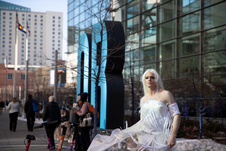 pattie gonia outside the colorado convention center