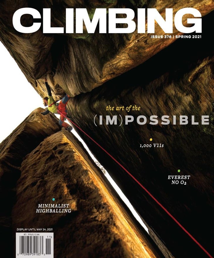 Climbing magazine cover