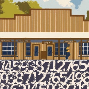 Illustration of numbers under gear shop