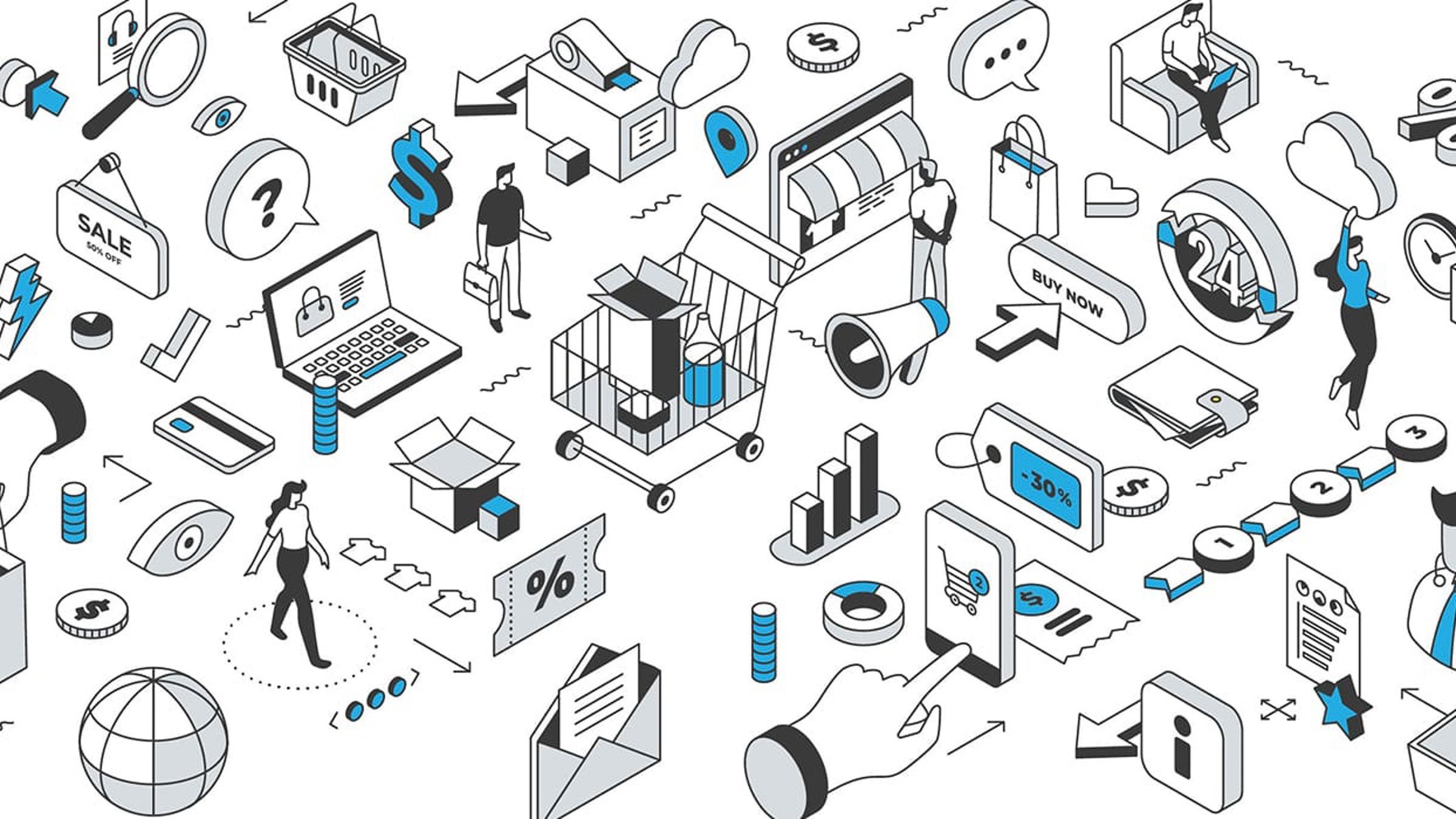 Illustration of retailer business concepts