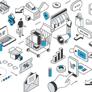 Illustration of retailer business concepts