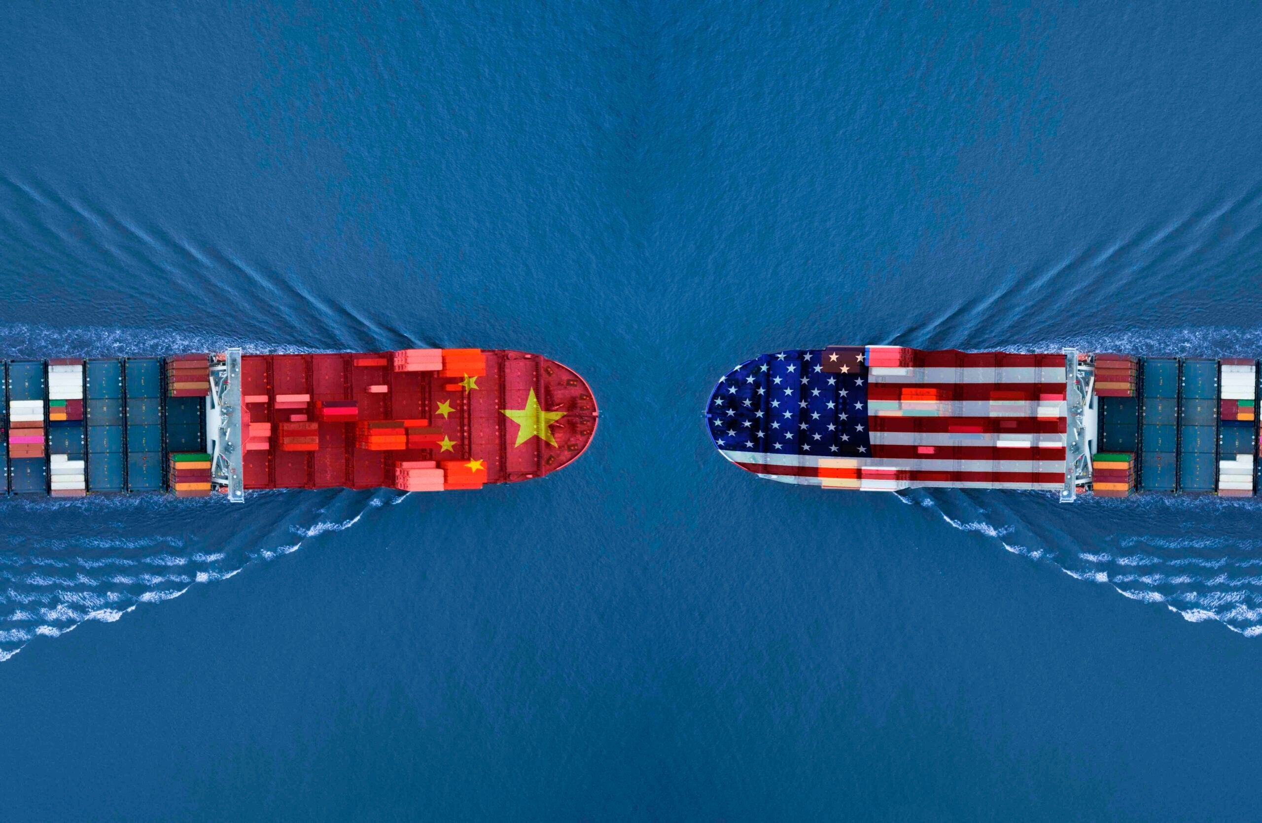 US and China trade war illustration