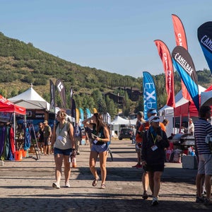 People walking in trade show