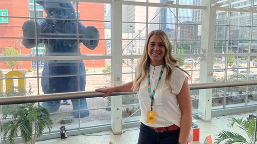 Marisa Nicholson in Colorado Convention Center at Outdoor Retailer