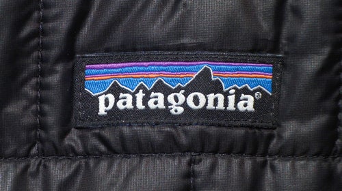 Patagonia logo on black jacket