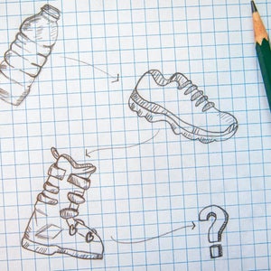 Drawing of recycling process on graph paper