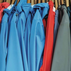 breathable membrane jackets on rack