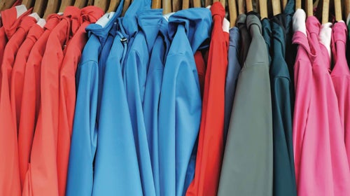 breathable membrane jackets on rack