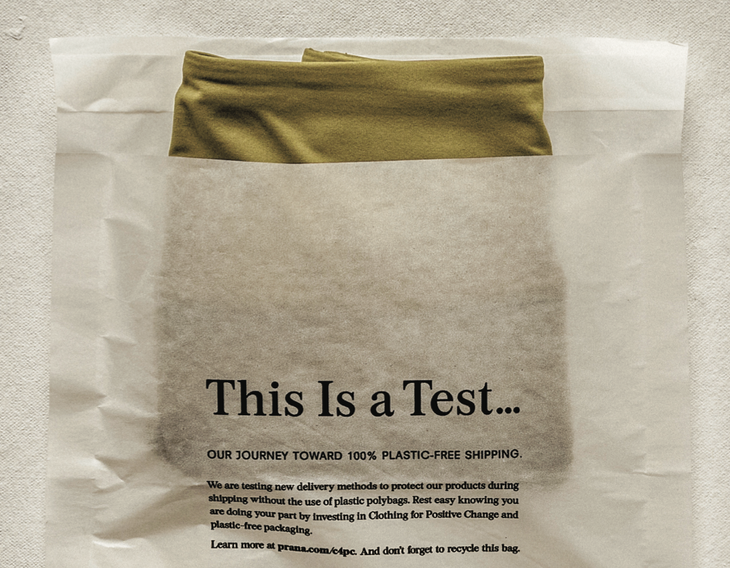 PrAna sustainable packaging