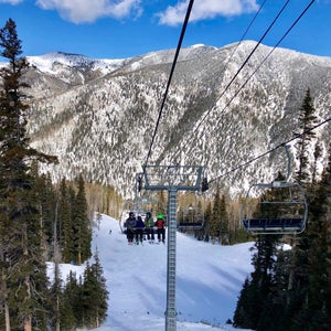 Enjoying skiing at Taos Ski Valley, New Mexico in the sunshine
