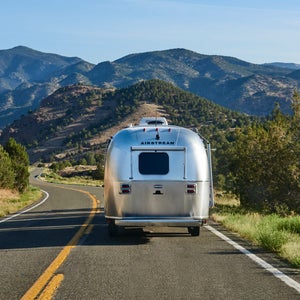 Airstream trailer on the road