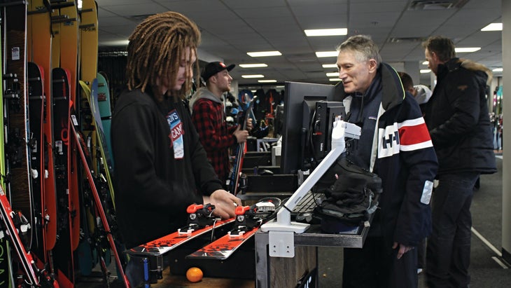 rental counter at Jackson's Base Camp at Park City, Utah.