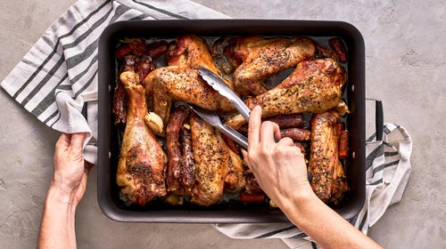 Roasted turkey drums, necks, and wings