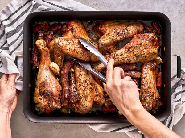 Roasted turkey drums, necks, and wings