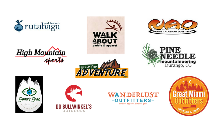 Logos of 10 new retailers added by Grassroots Outdoor Alliance in July 2020.