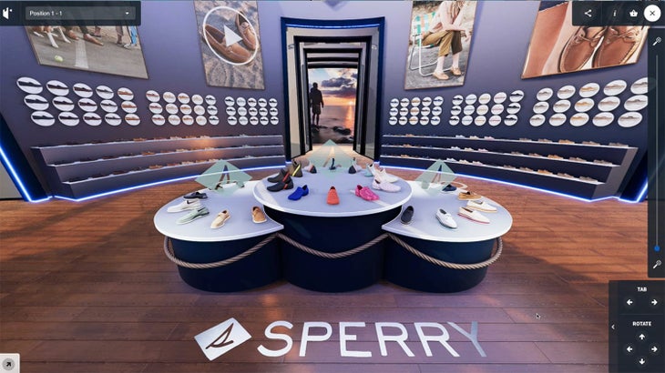 AR display of Sperry shoes