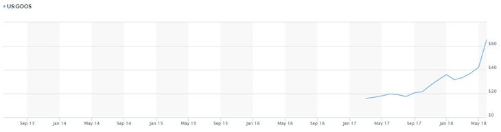 GOOS_Chart Canada Goose Holdings Inc. stock data