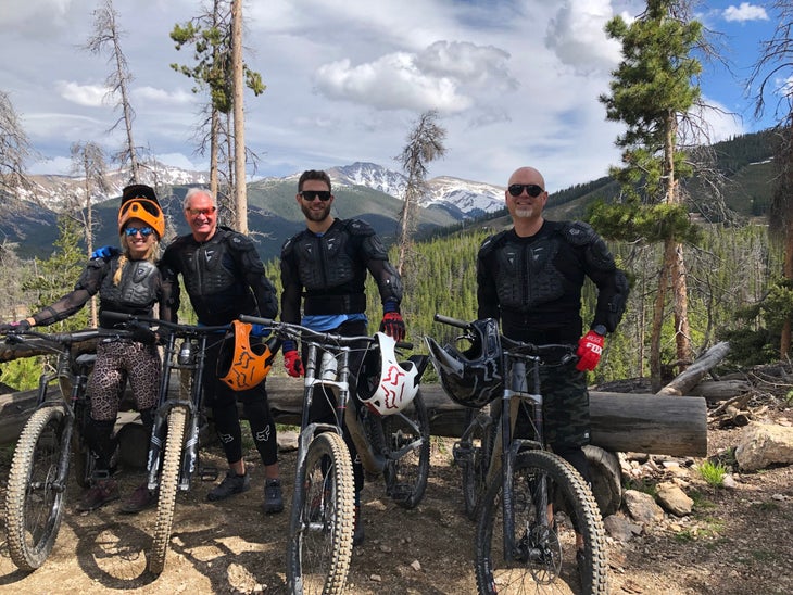 Highcountry folks getting after it on their bikes the day after the show at Winter Park in June 2019 High Country Outfitters staff on mountain bikes the day after OR at Winter Park in June 2019