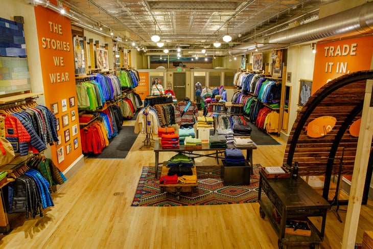 Above view of Patagonia Worn Wear pop-up store in Boulder 2019