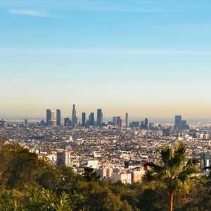 The city skyline of Los Angeles, California.