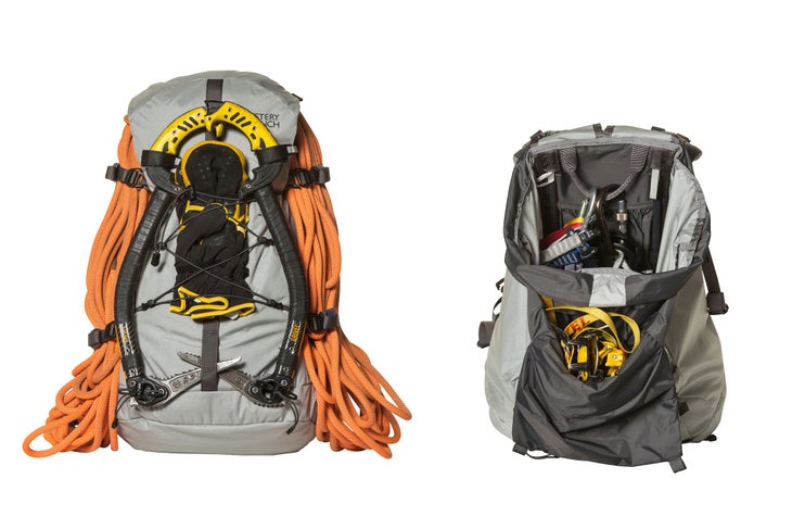 Side by side, Mystery Ranch climbing pack Scepter