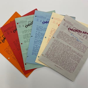6 multicolored newsletters fanned out, specialty news