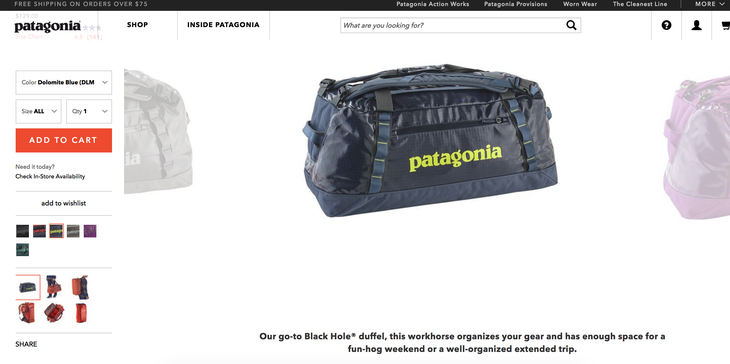 patagonia black hole duffel channel conflict outdoor playbook Patagonia Black Hole Duffel screenshot