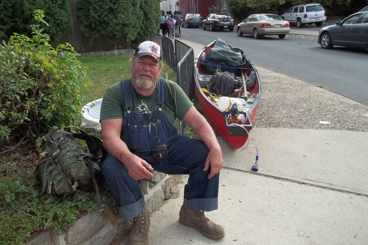 Urban portage to the Delaware, Trenton, NJ, October 2014.