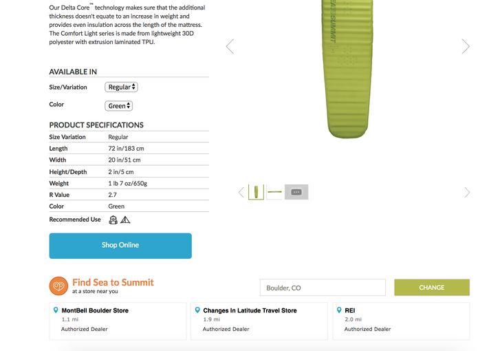 sea-to-summit dealer locator tool Sea to Summit's dealer locator tool Outdoor Brand Playbook | Channel conflict