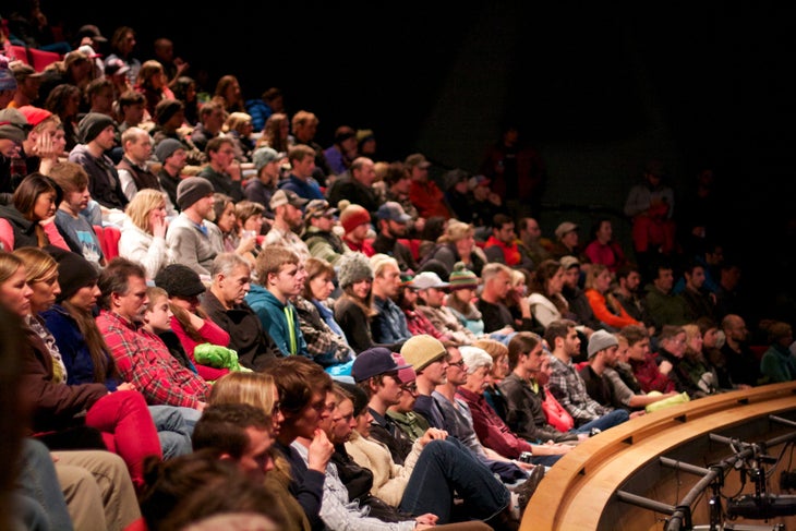 Skinny Skis, a specialty shop in Jackson Hole, had a crowd roughly 500 strong at its avalanche awareness event. Photo courtesy of Phil Leeds.