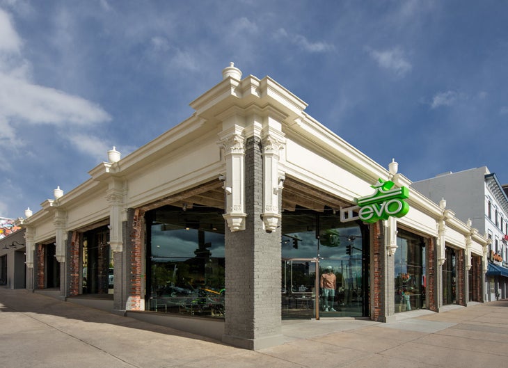 exterior of evo retail location
