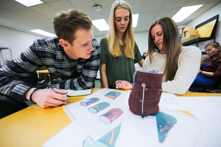 Utah State students design a chalkbag
