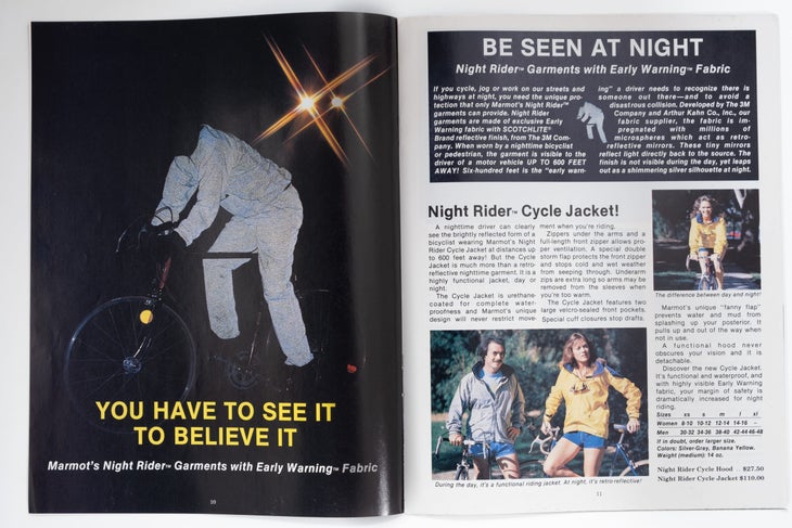 Night Rider ad in Marmot 1978 catalog